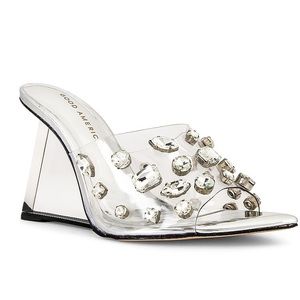 Good American Jeweled Wedge Heels